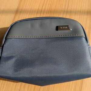 TUMI & Delta Gray and Blue Travel Pouch